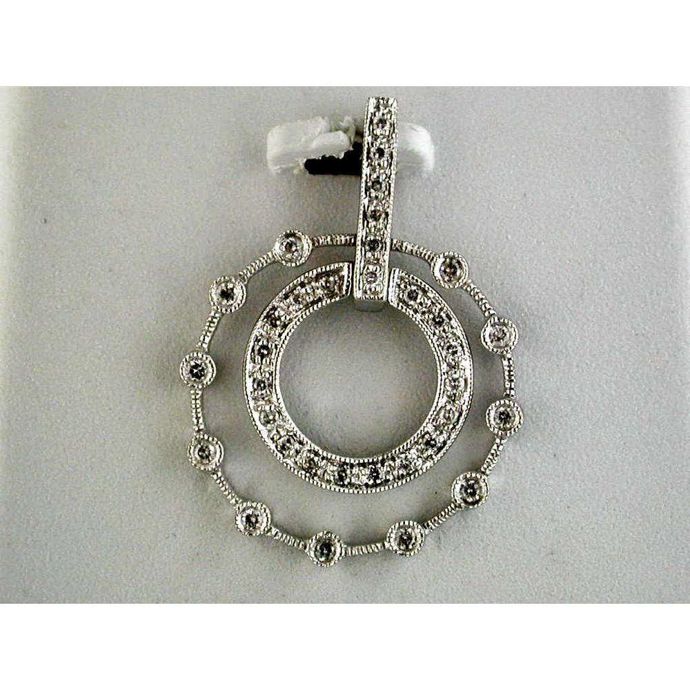 Royal 14K White Gold Diamond Pendant - 0.25 Carat Round Diamond