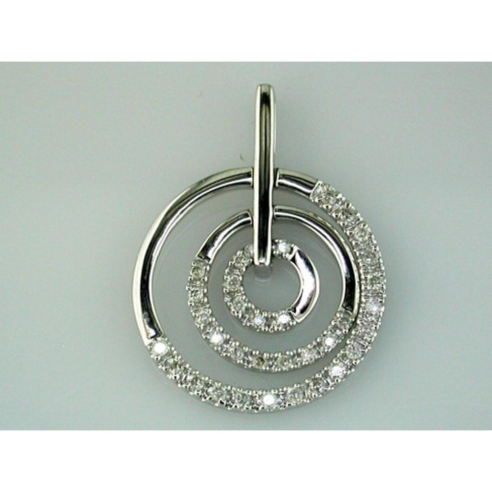 Royal 14K White Gold Diamond Pendant - 0.25 Carat Total Diamond Weight