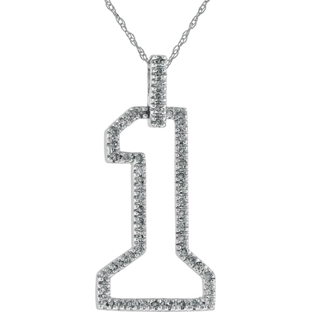 Royal 14K White Gold Diamond Pendant - 0.28 Carat Total Diamond Weight
