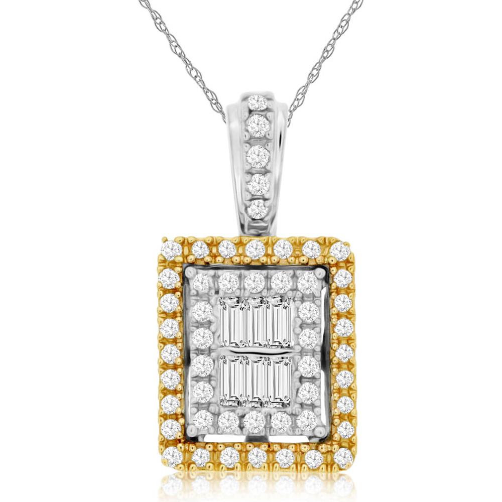 Royal 14K White Gold Diamond Pendant - 0.33 Carat Total Diamond Weight