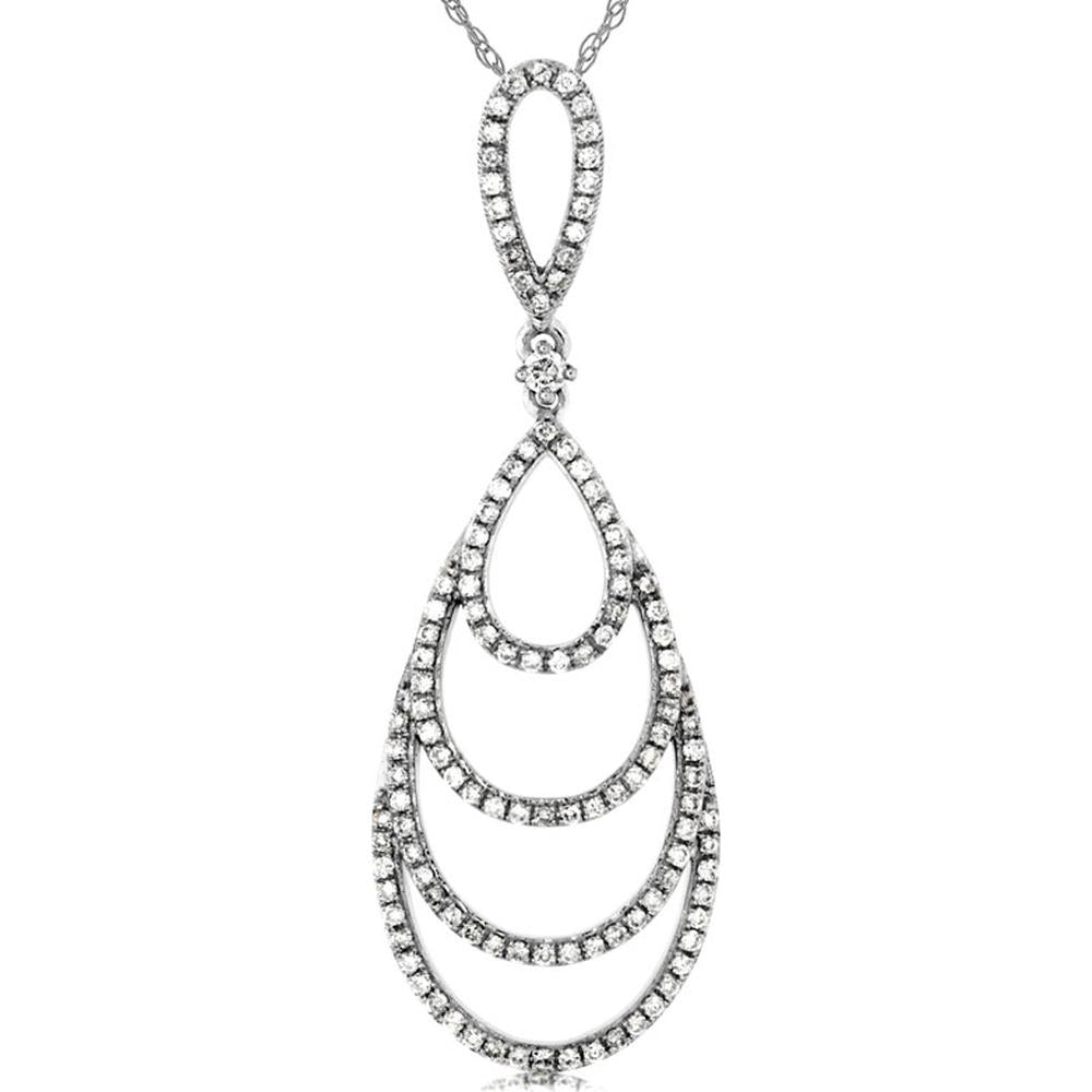Royal 14K White Gold Diamond Pendant - 0.40 Carat
