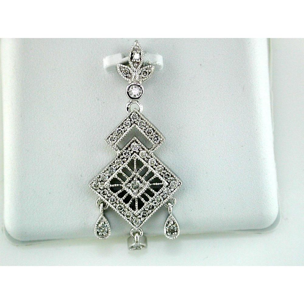 Royal 14K White Gold Diamond Pendant - 0.50 Carat Total Weight