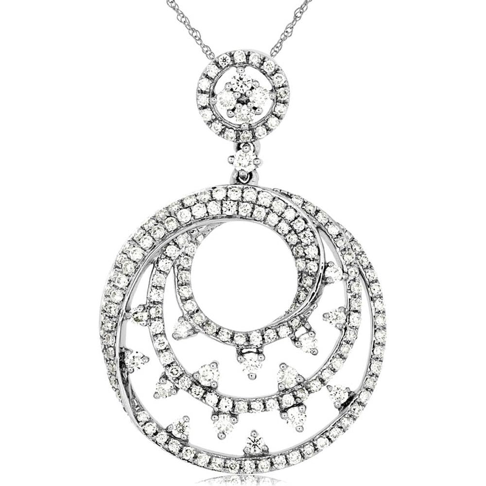 Royal 14K White Gold Diamond Pendant - 0.91 Carat Total Diamond Weight