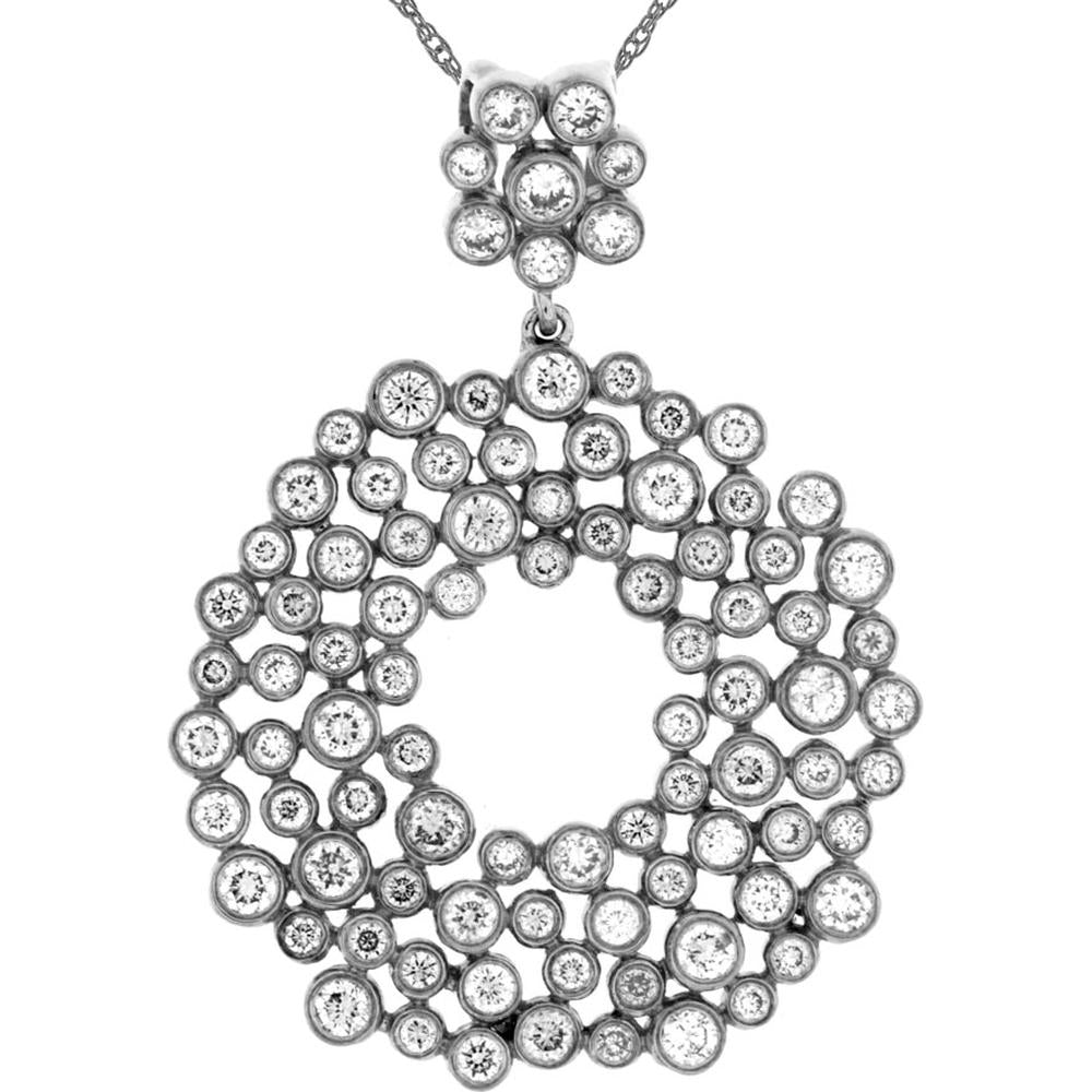 Royal 14K White Gold Diamond Pendant - 1.60 Carat Total Diamond Weight