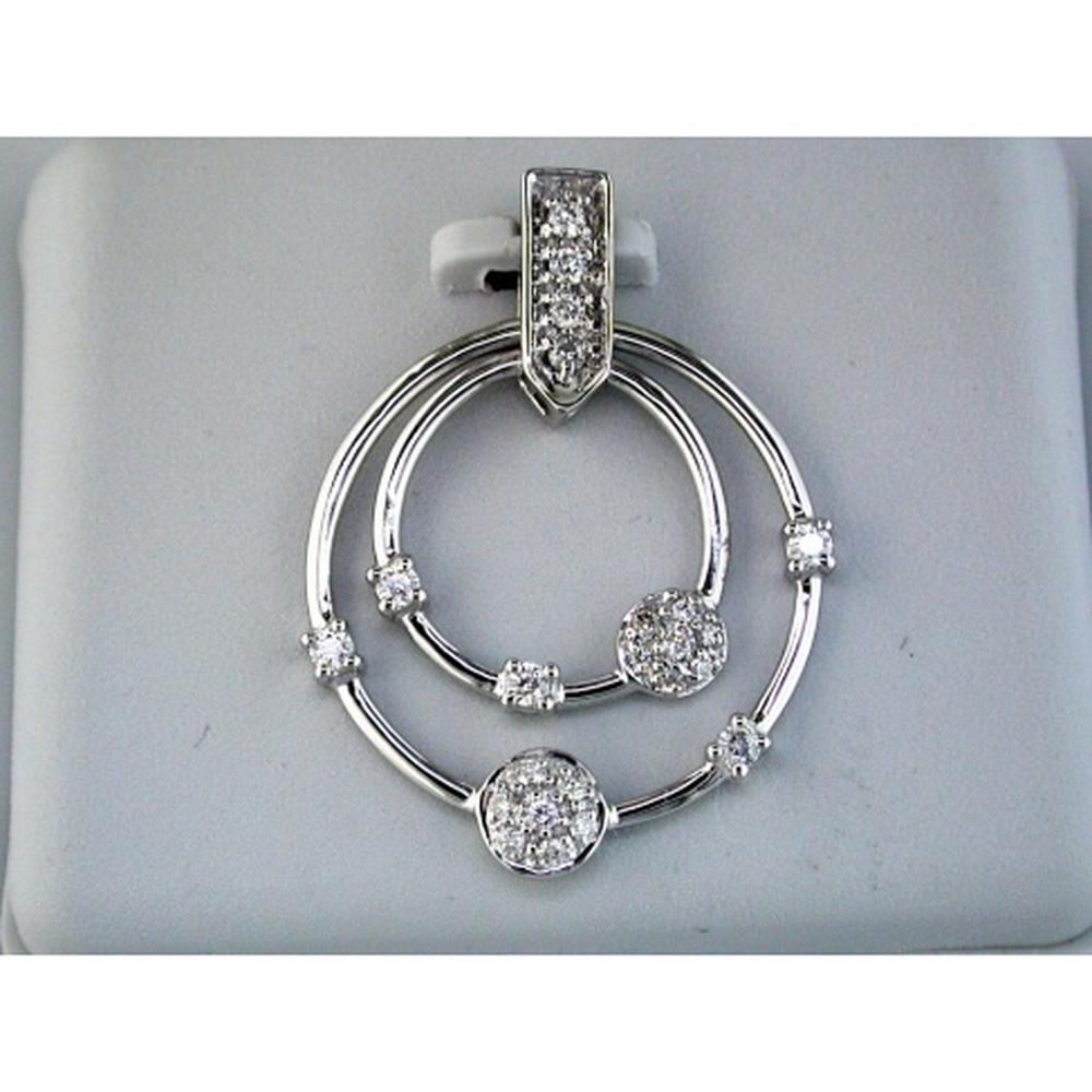 Royal 14K White Gold Diamond Pendant - Elegant Brilliance in Fine Jewelry