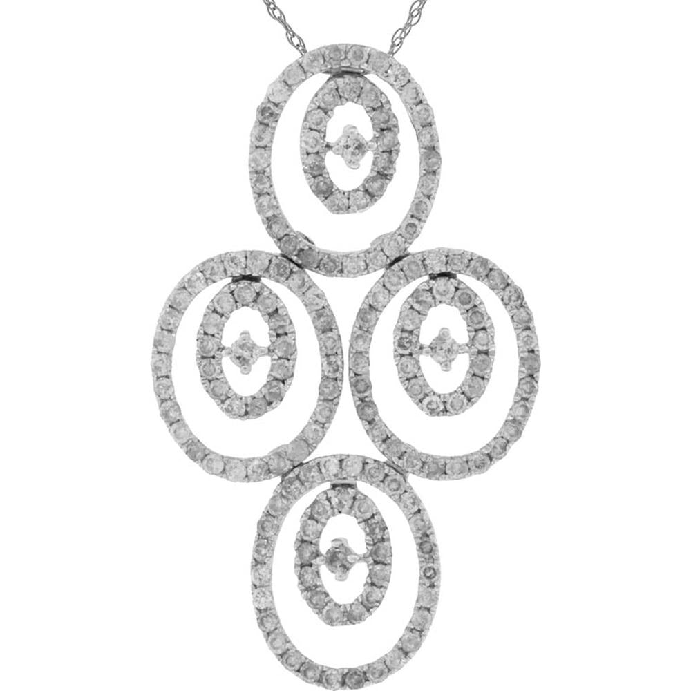 Royal 14K White Gold Diamond Pendant - Elegant Radiance
