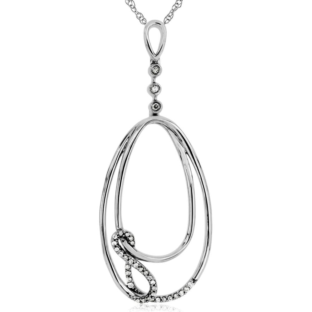 Royal 14K White Gold Diamond Pendant - Exquisite Elegance
