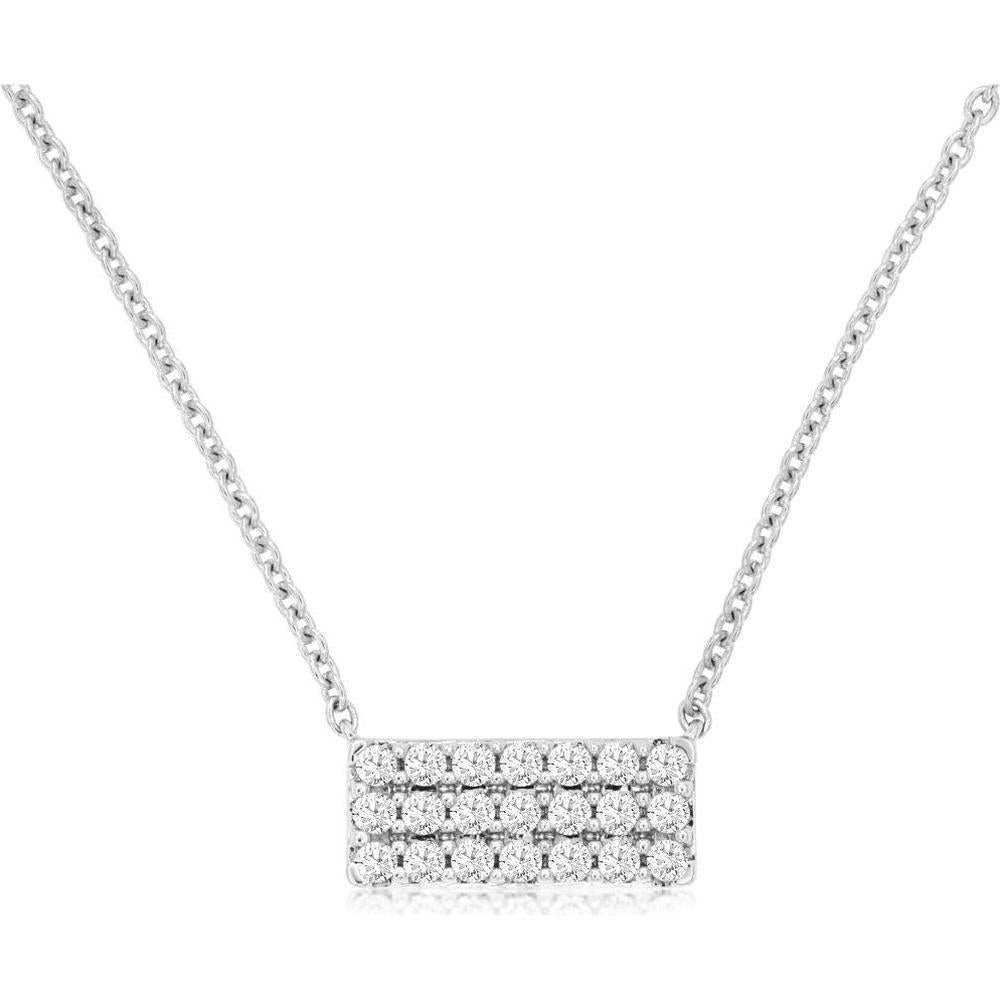 Royal 14K White Gold Diamond Pendant Necklace - 0.25 Carats Total Diamond Weight