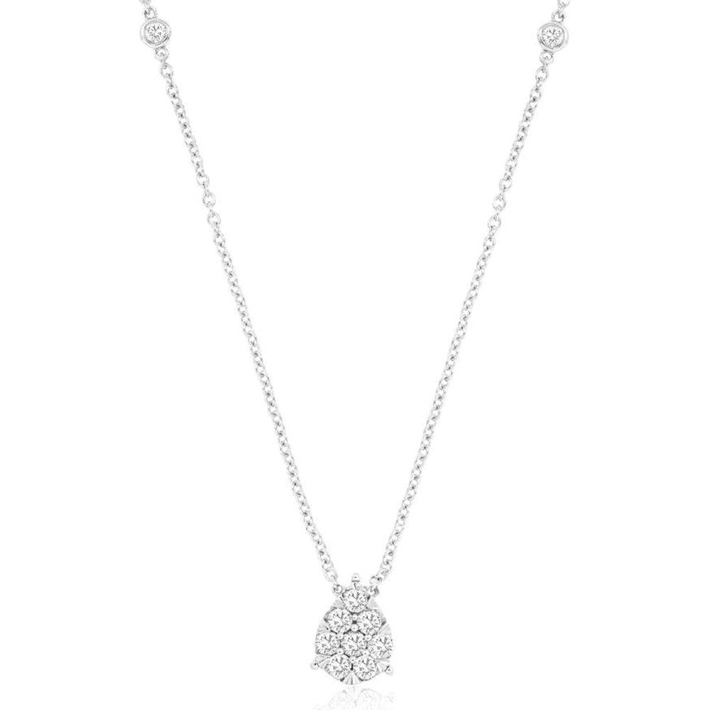 Royal 14K White Gold Diamond Pendant Necklace - 0.33 Carats Total Diamond Weight