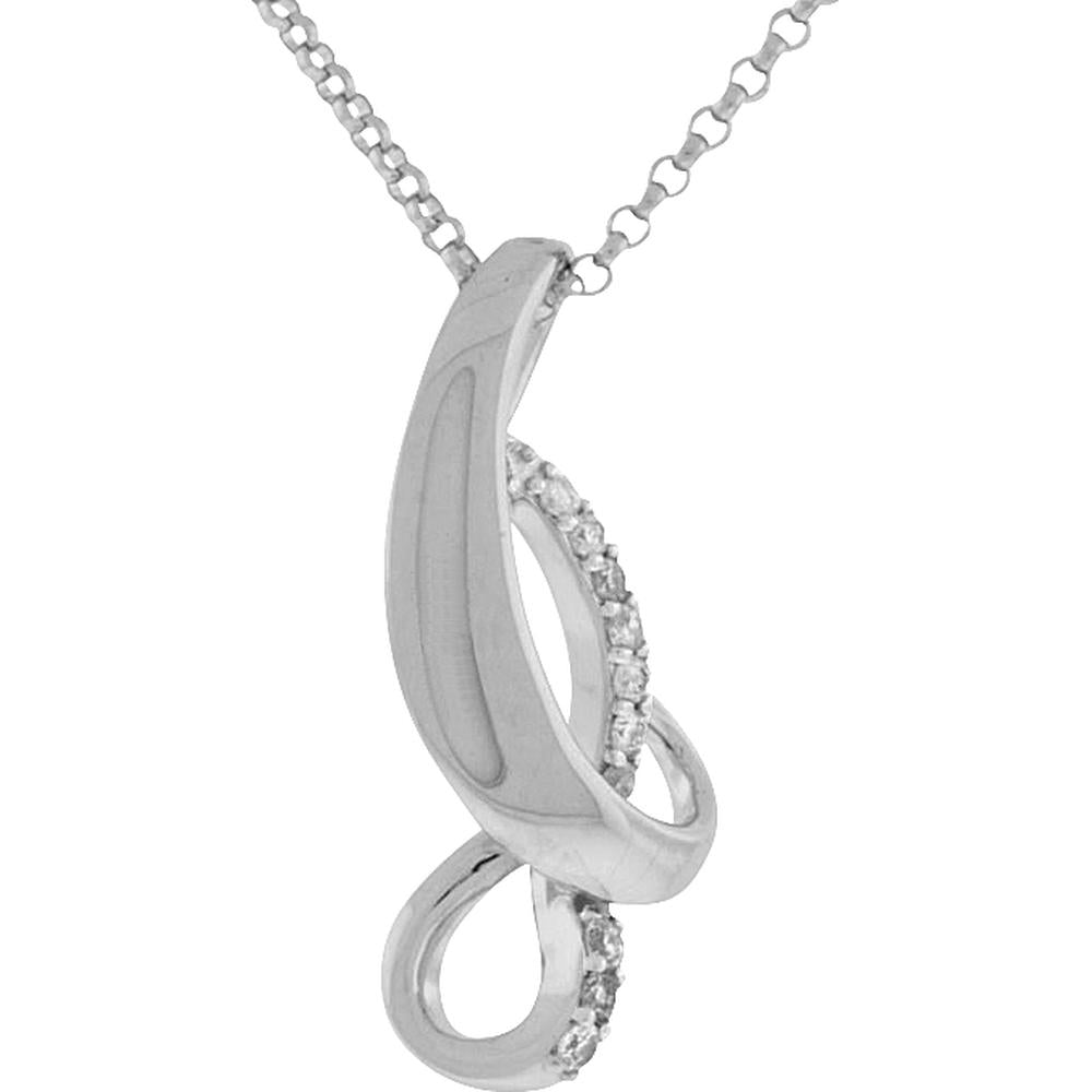 Royal 14K White Gold Diamond Pendant - Timeless Elegance in Every Detail