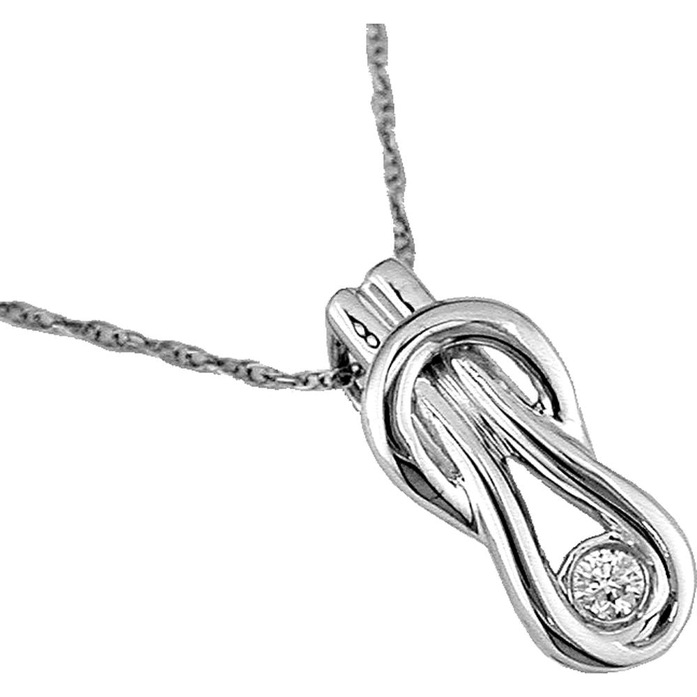 Royal 14K White Gold Diamond Pendant - Timeless Elegance