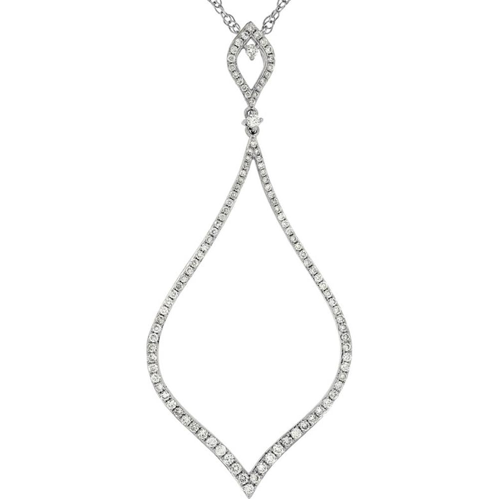 Royal 14K White Gold Diamond Pendant - Timeless Elegance
