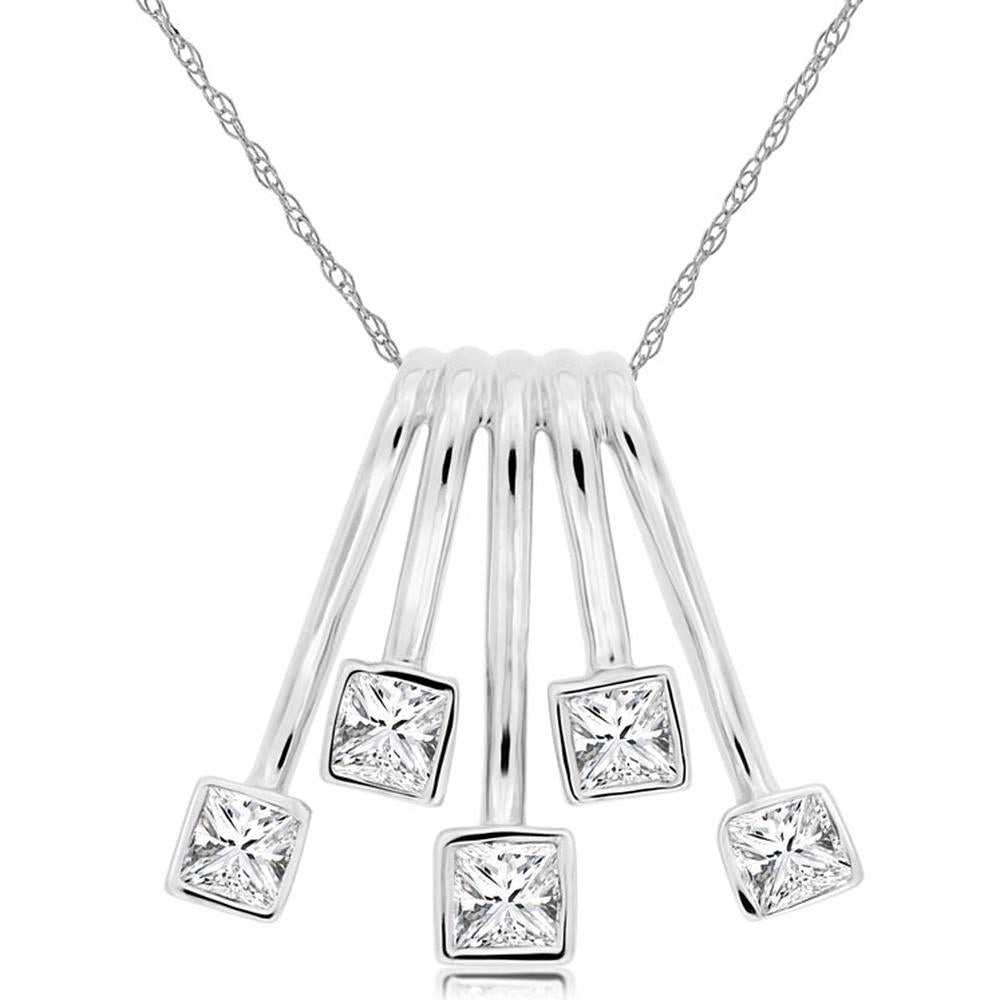 Royal 14K White Gold Diamond Pendant - Timeless Elegance