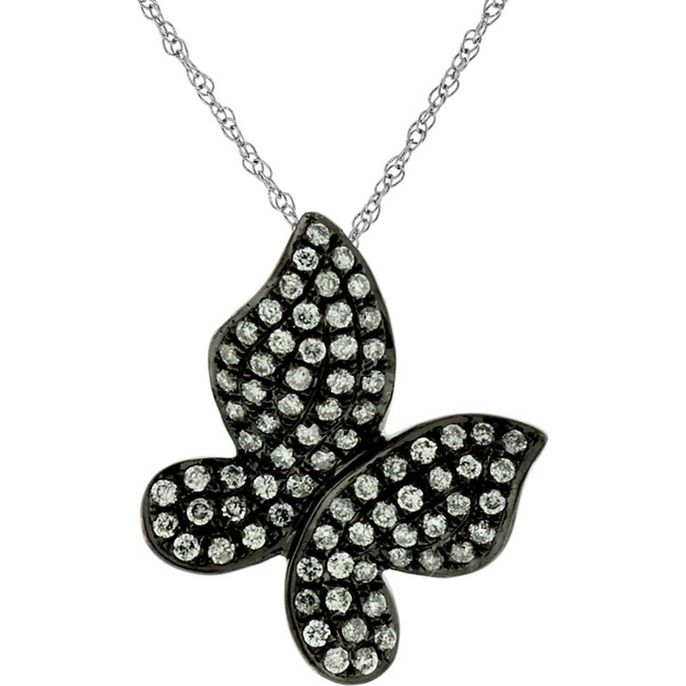 Royal 14K White Gold Diamond Pendant with 0.40 Carat Round Diamond