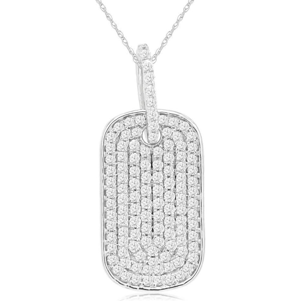 Royal 14K White Gold Diamond Pendant with 0.50 Carat Round Diamonds