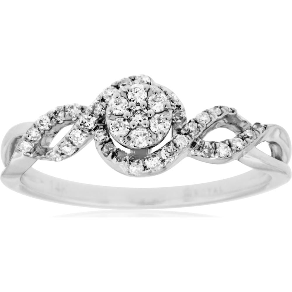 Royal 14K White Gold Diamond Ring - 0.24 Carat Total Diamond Weight