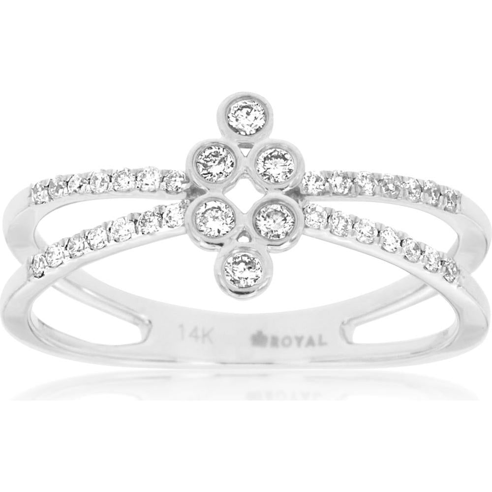 Royal 14K White Gold Diamond Ring - 0.25 Carat Total Diamond Weight