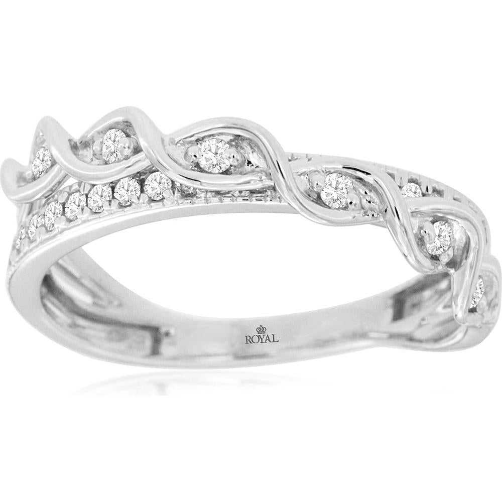 Royal 14K White Gold Diamond Ring - 0.29 Carat Total Diamond Weight