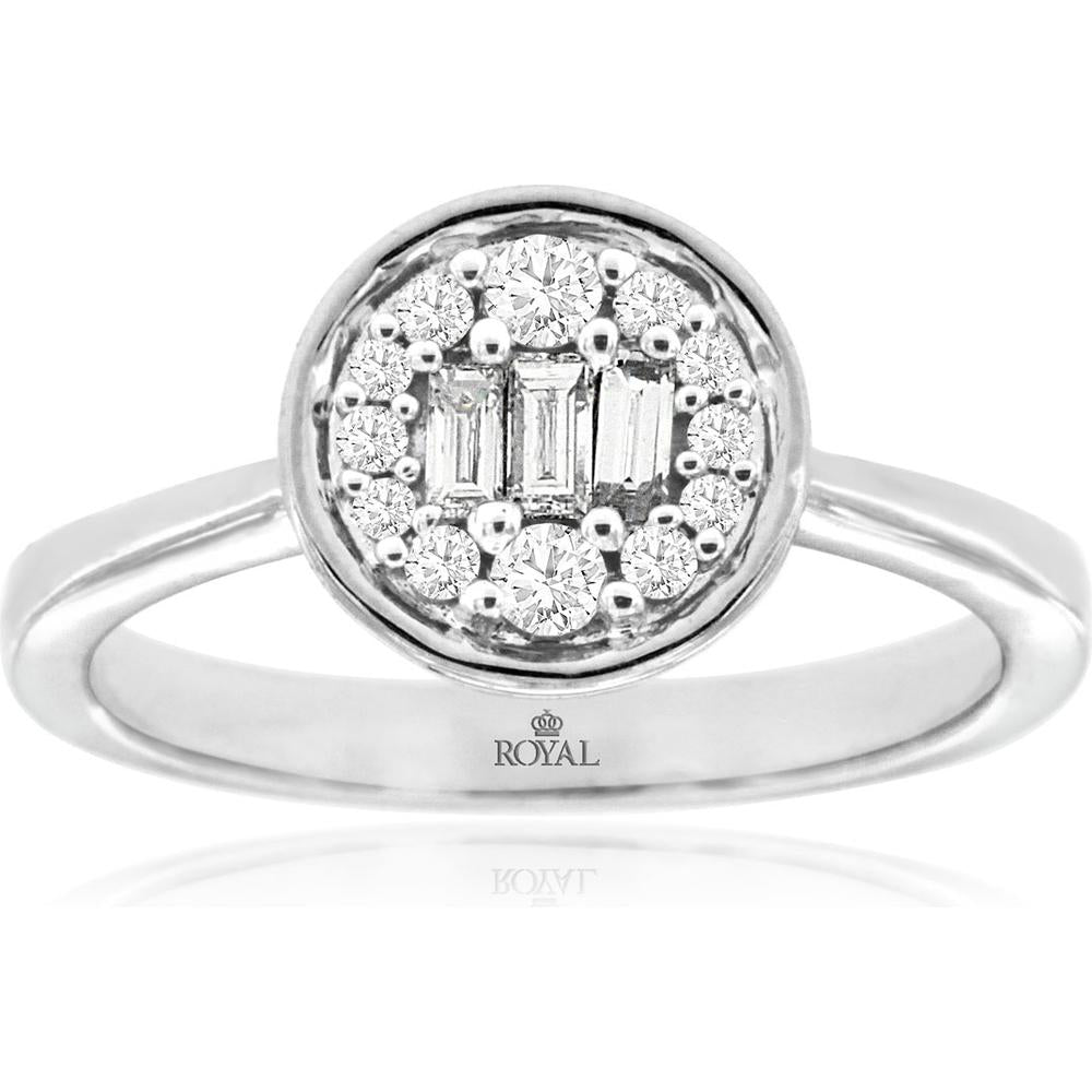 Royal 14K White Gold Diamond Ring - 0.31 Carat Total Diamond Weight