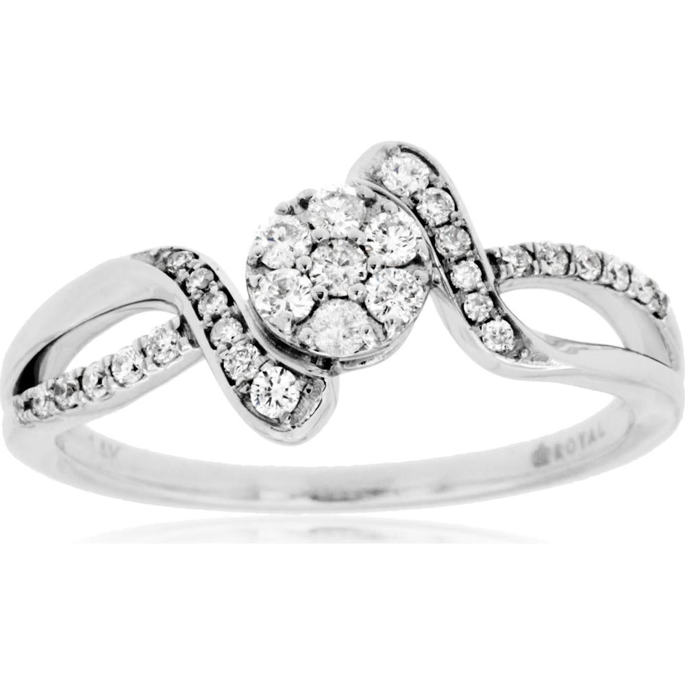 Royal 14K White Gold Diamond Ring - 0.32 Carat Total Diamond Weight