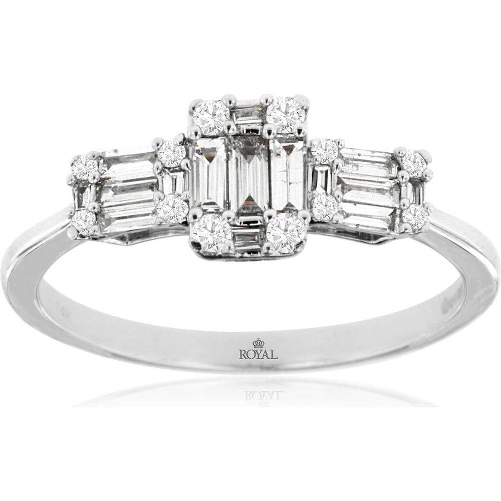 Royal 14K White Gold Diamond Ring - 0.41 Carat Diamond Brilliance