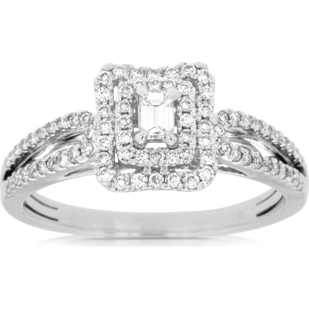 Royal 14K White Gold Diamond Ring - 0.42 Carat Total Diamond Weight