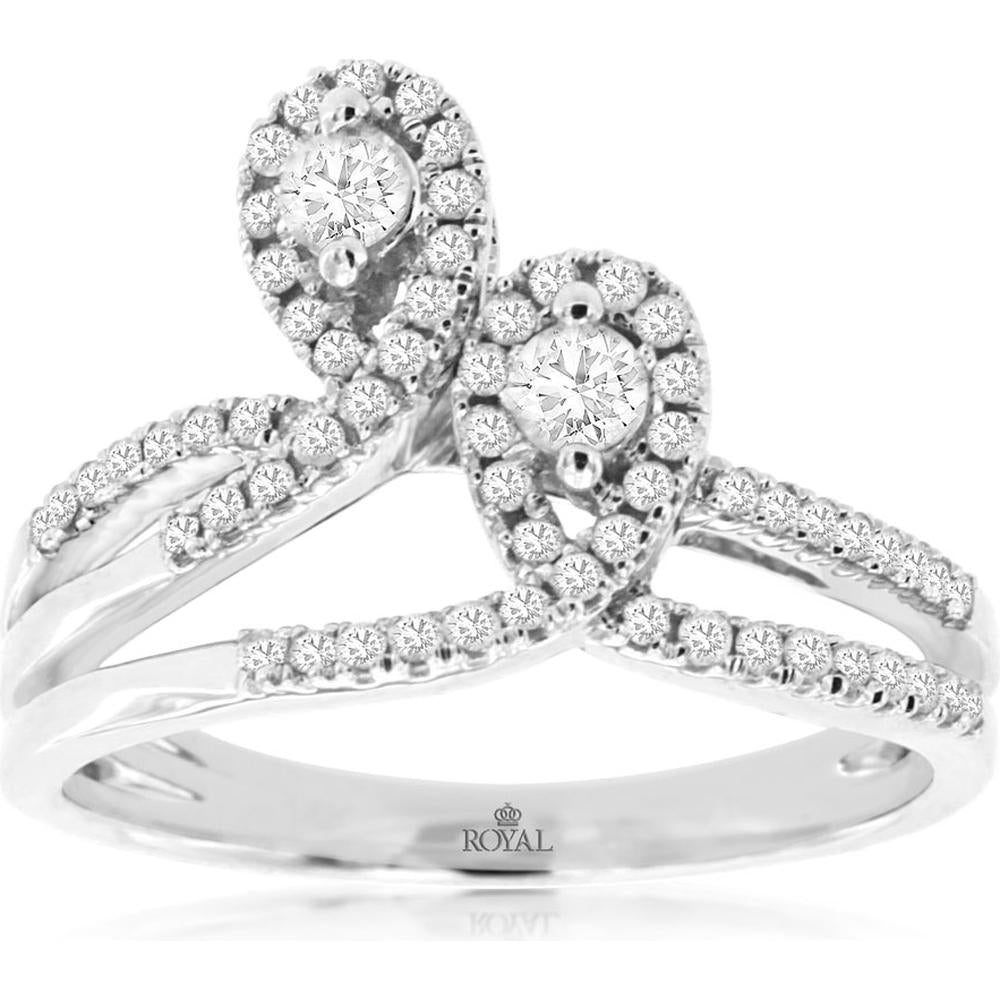Royal 14K White Gold Diamond Ring - 0.43 Carat Total Weight