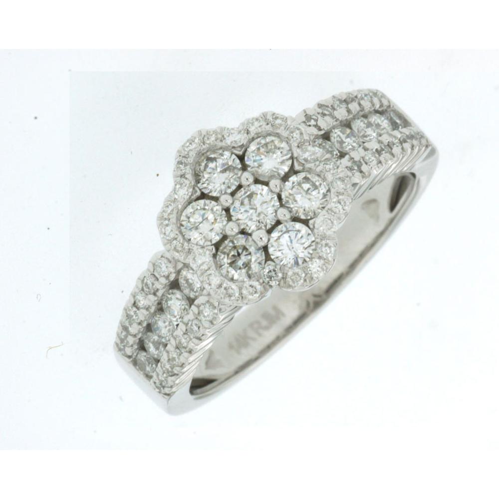 Royal 14K White Gold Diamond Ring - 0.96 Carat Total Diamond Weight