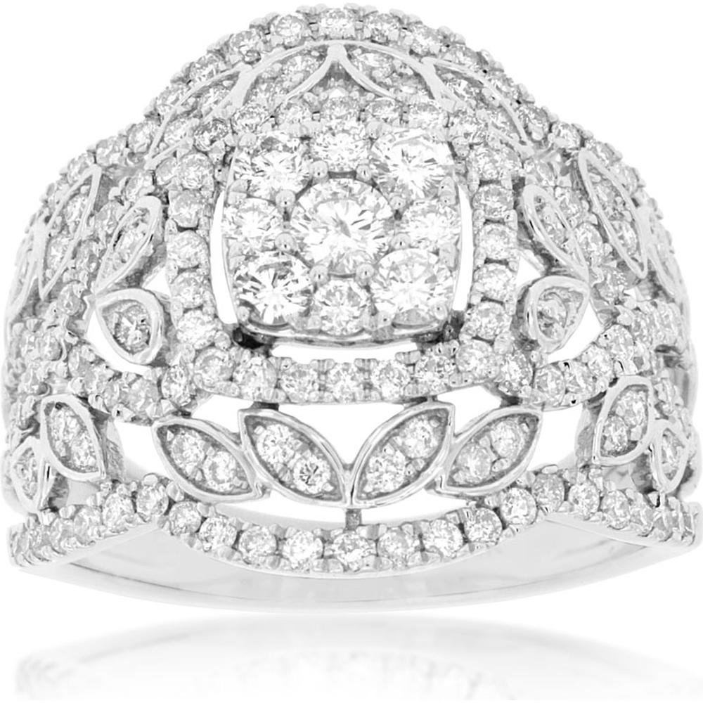 Royal 14K White Gold Diamond Ring - 1.26 Carat Total Diamond Weight