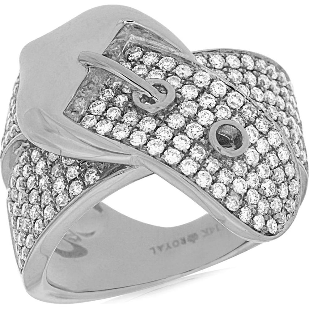 Royal 14K White Gold Diamond Ring - 1.44 Carat Total Diamond Weight
