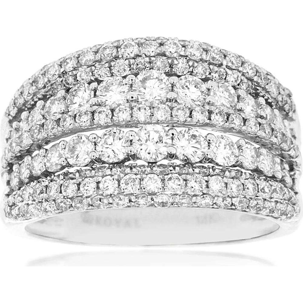 Royal 14K White Gold Diamond Ring - 1.75 Carat Total Diamond Weight