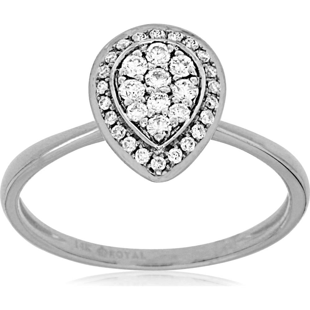 Royal 14K White Gold Diamond Ring - Elegant 0.24 Carat Diamond in White Gold