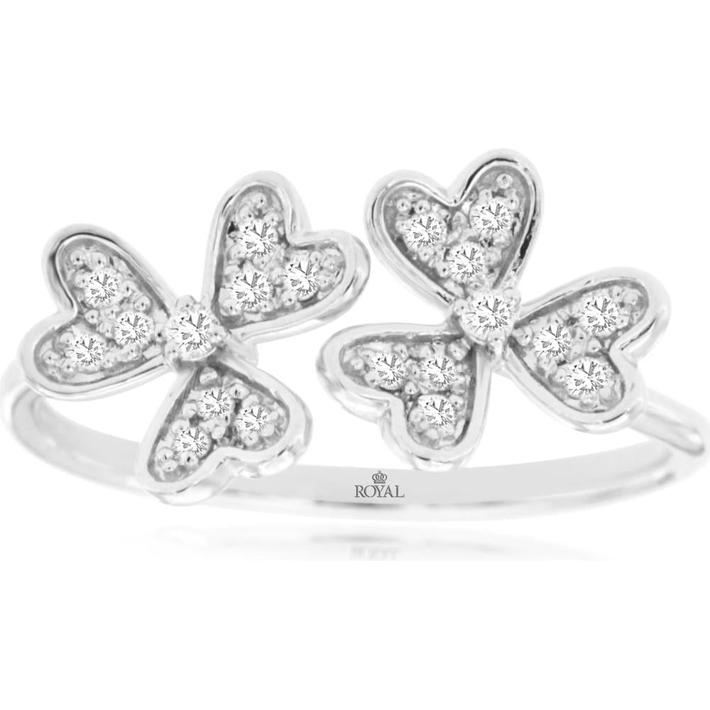 Royal 14K White Gold Diamond Ring - Timeless Elegance Statement
