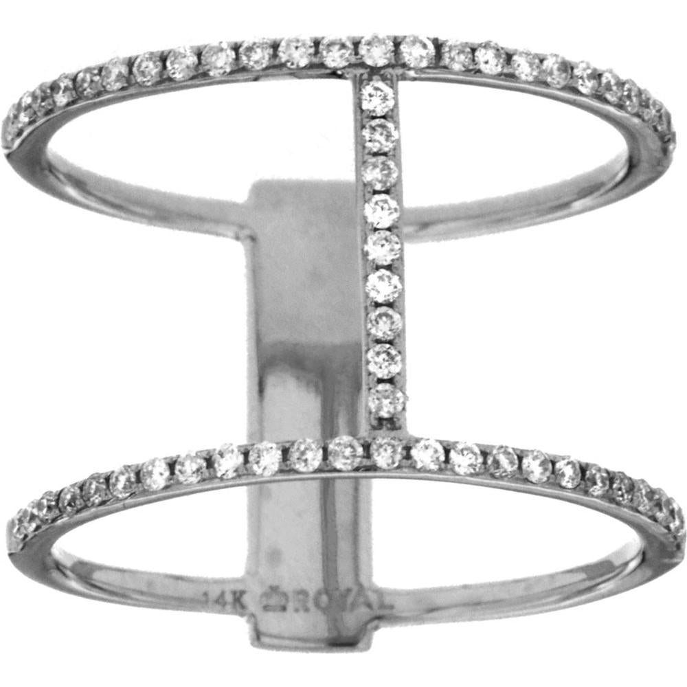 Royal 14K White Gold Diamond Ring - Timeless Elegance