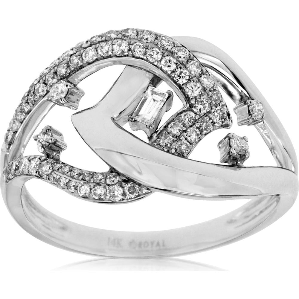 Royal 14K White Gold Diamond Ring - Timeless Elegance
