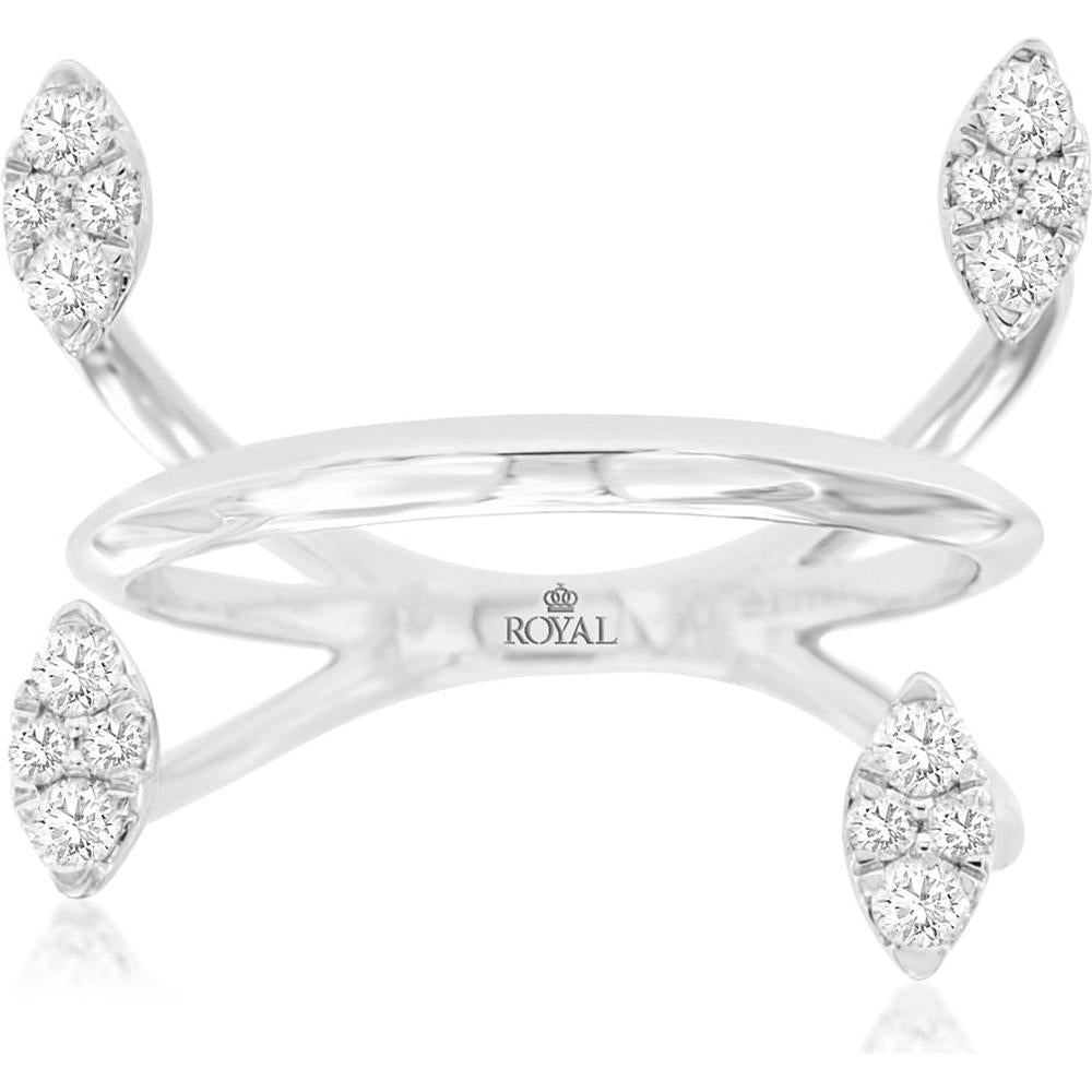 Royal 14K White Gold Diamond Ring - Timeless Elegance
