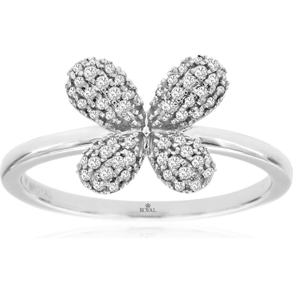Royal 14K White Gold Diamond Ring - Timeless Elegance