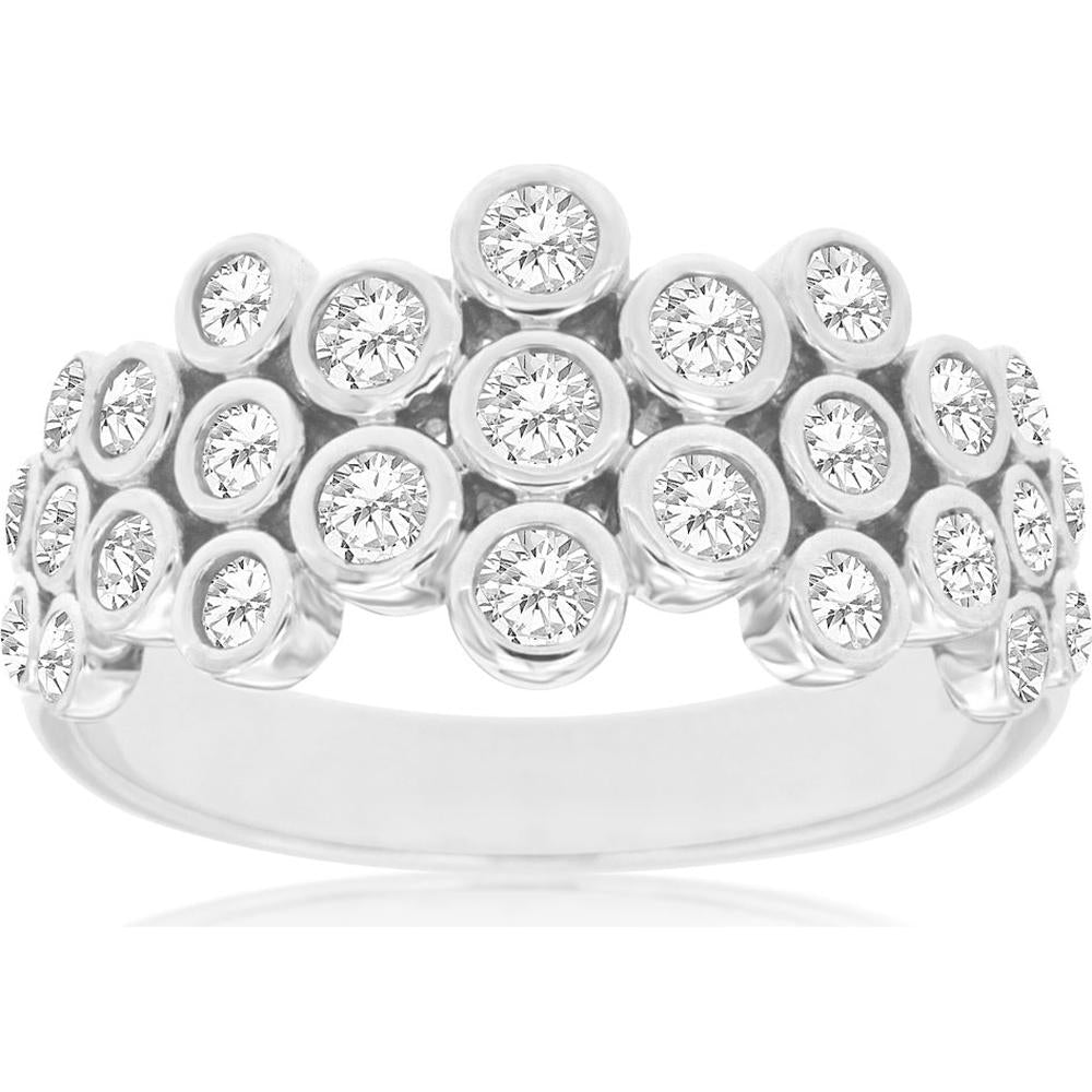Royal 14K White Gold Diamond Ring - Timeless Elegance with 0.76 Carat Sparkling Diamond