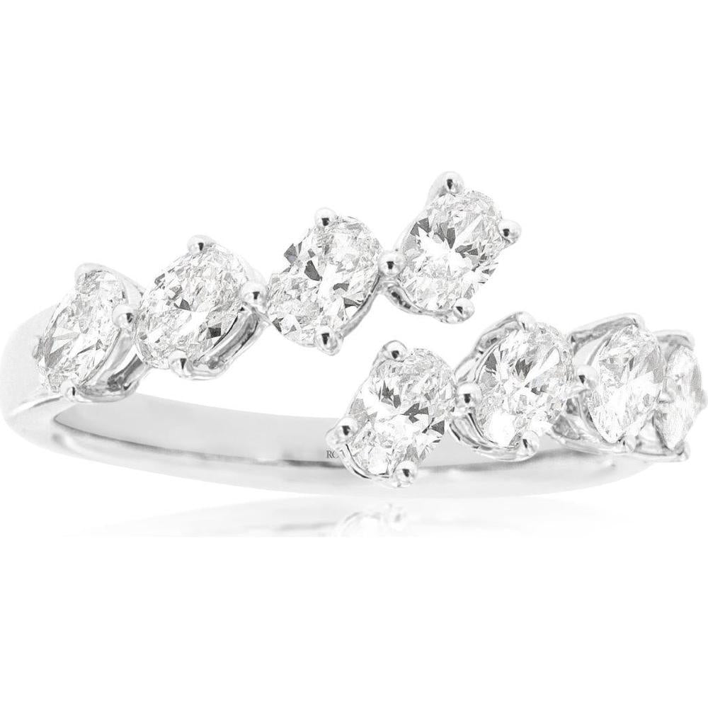Royal 14K White Gold Diamond Ring with Prong-Set Diamonds - 1.25 Carat Total Diamond Weight