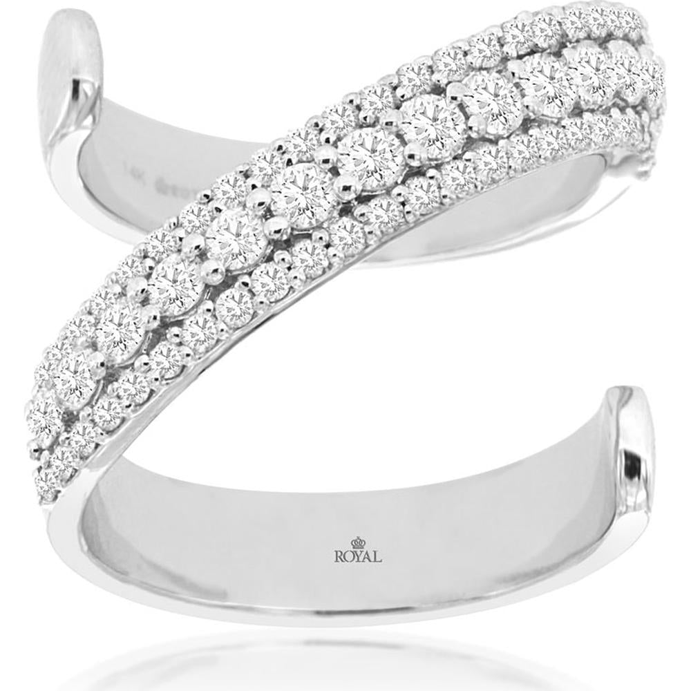 Royal 14K White Gold Diamond Ring with Round Brilliant Diamonds - 1.05 Carats Total Diamond Weight