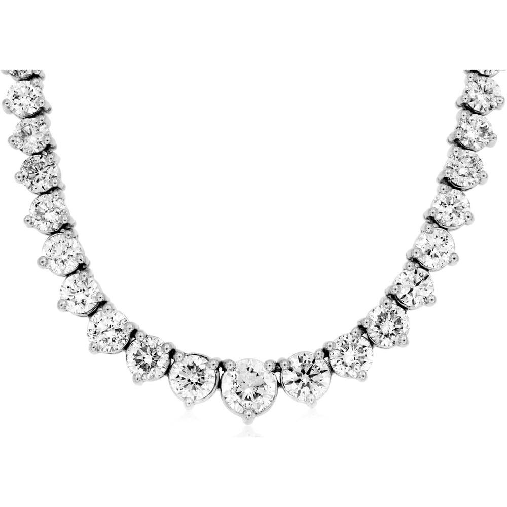 Royal 14K White Gold Diamond Riviera Necklace - 7.00 Carat Total Diamond Weight