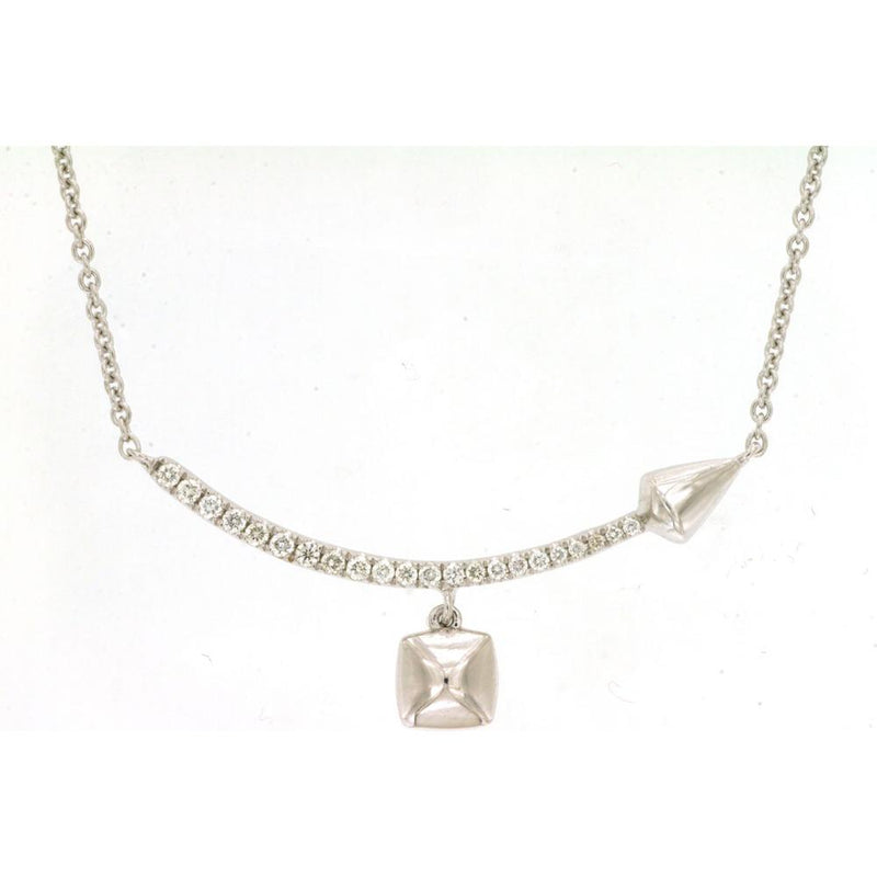 Royal 14K White Gold Diamond Smile Necklace - Elegant and Sparkling Jewelry