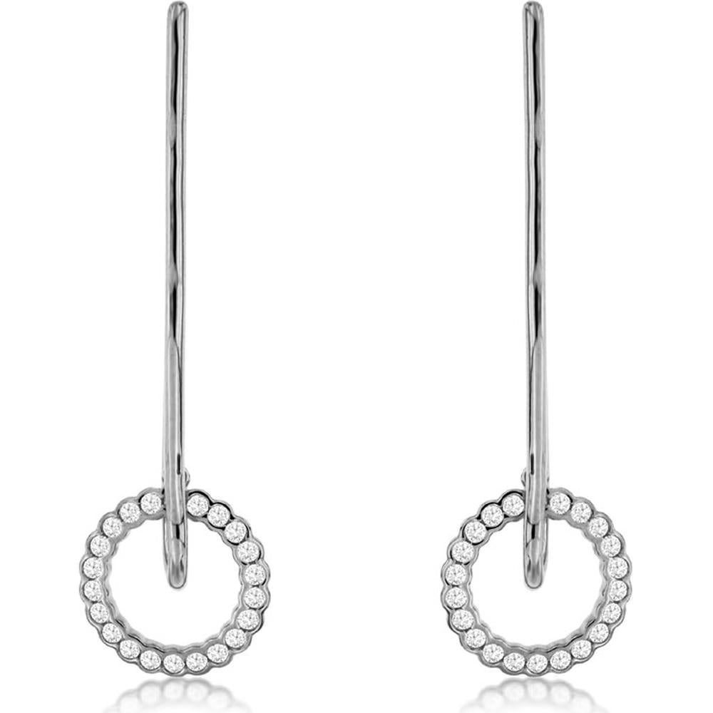 Royal 14K White Gold Diamond Sparkle Earrings - 0.44 Carat Total Diamond Weight