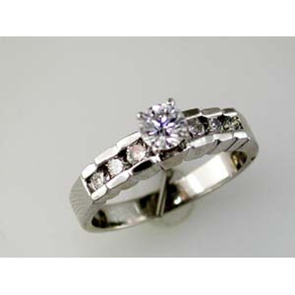 Royal 14K White Gold Diamond Sparkle Engagement Ring - 0.75 Carat Total Diamond Weight