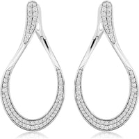 Royal 14K White Gold Diamond Sparkle Stud Earrings - 0.54 Carat Total Diamond Weight