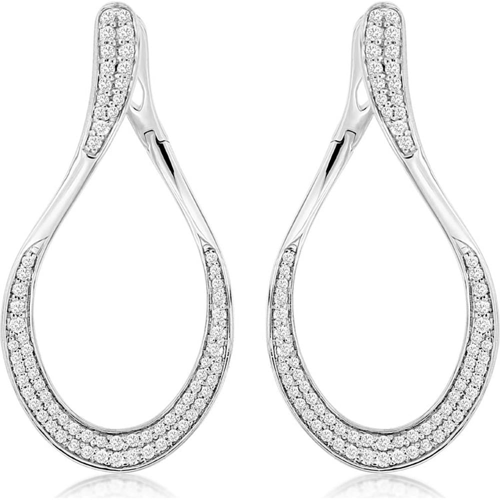 Royal 14K White Gold Diamond Sparkle Stud Earrings - 0.54 Carat Total Diamond Weight