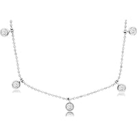 Royal 14K White Gold Diamond Station Necklace - 0.50 Carat Total Diamond Weight