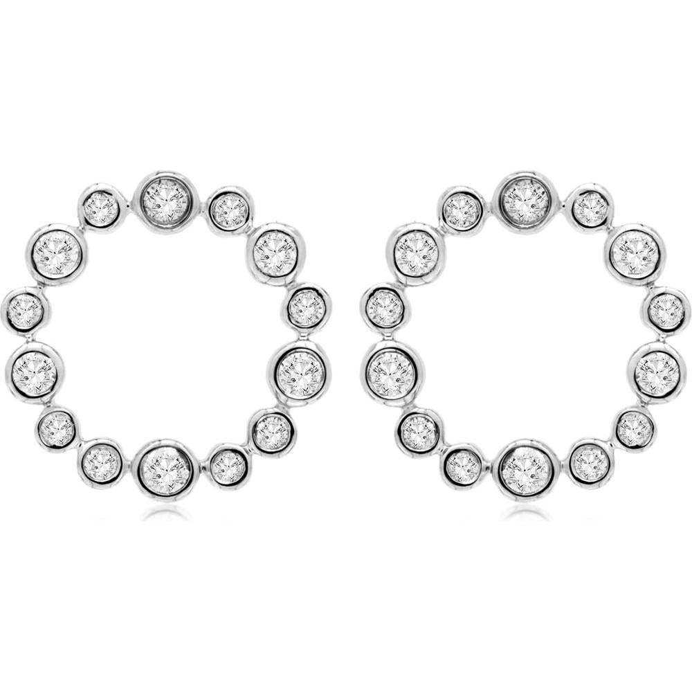 Royal 14K White Gold Diamond Stud Earrings - 0.35 Carat Total Diamond Weight