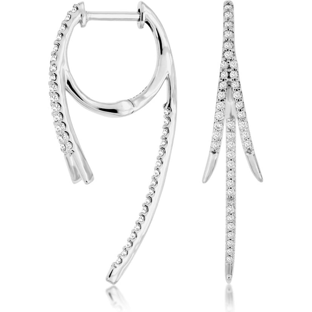 Royal 14K White Gold Diamond Stud Earrings - 0.35 Carat Total Diamond Weight