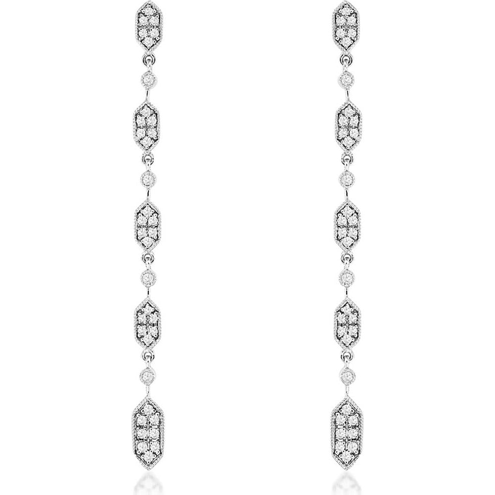 Royal 14K White Gold Diamond Stud Earrings - 0.40 Carat Total Diamond Weight